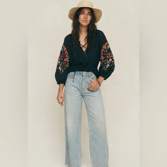 Free People Relaxed Straight Slouch Jeans - Picture 2 of 14